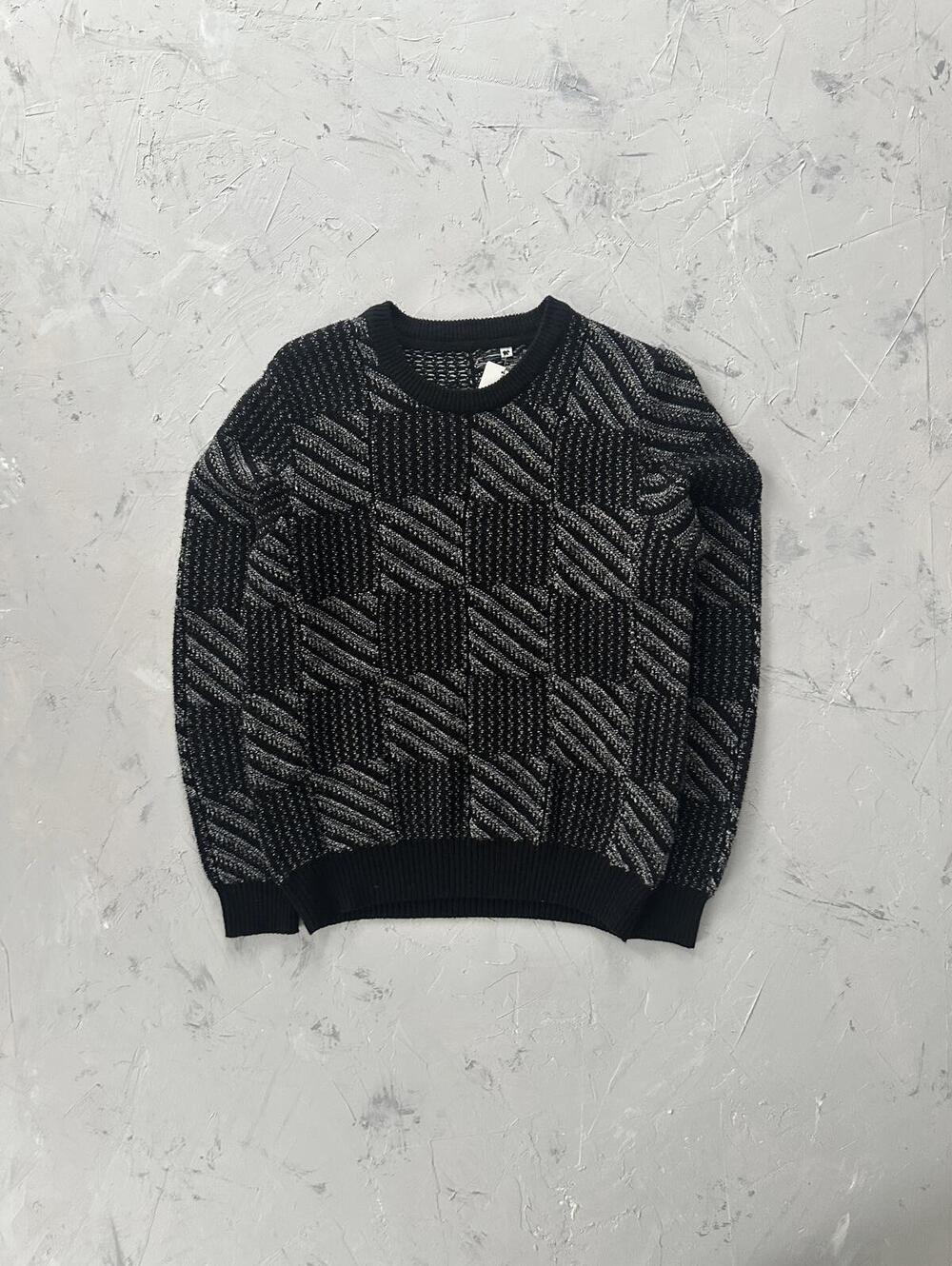 Vintage 90's multicoloured square knit sweater